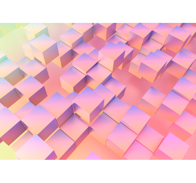 Pink cube colour gradient 3D Wall Mural - TenStickers