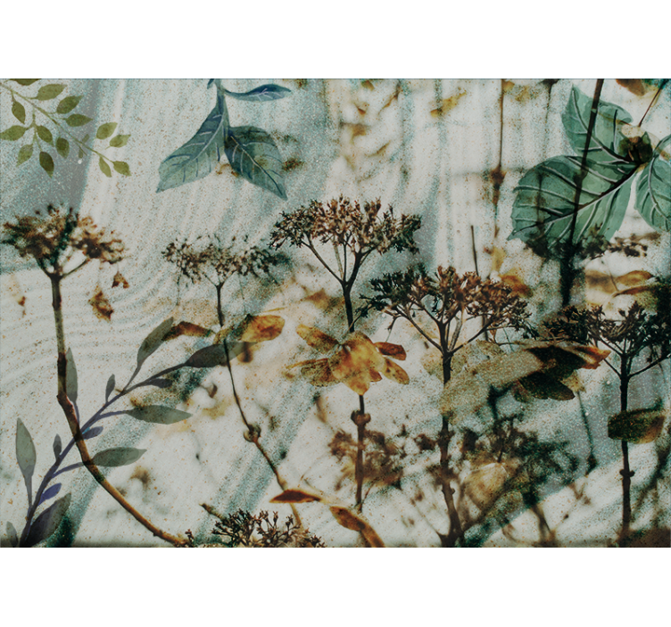 Botanical Flora living room wall mural - TenStickers