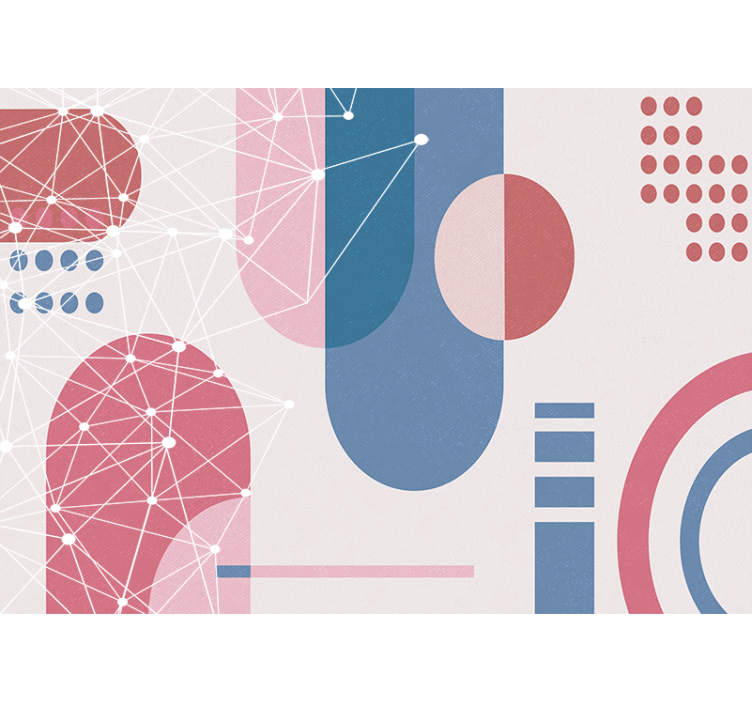 Abstract wall mural geometric shapes network - TenStickers
