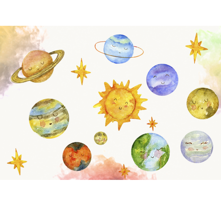 Watercolor Space space wall mural - TenStickers