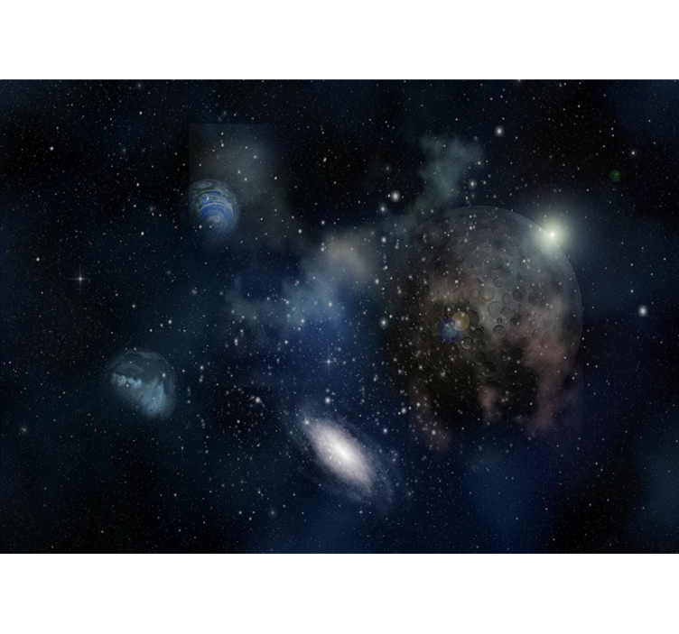 Space mural galactic exploration scene - TenStickers