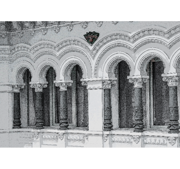 Classic art wall mural architectural arches design - TenStickers