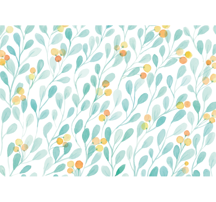 Flower mural botanical leaf design - TenStickers
