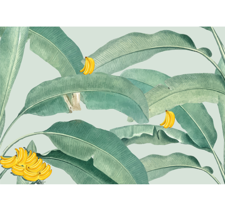 Wall mural tropical banana foliage design - TenStickers