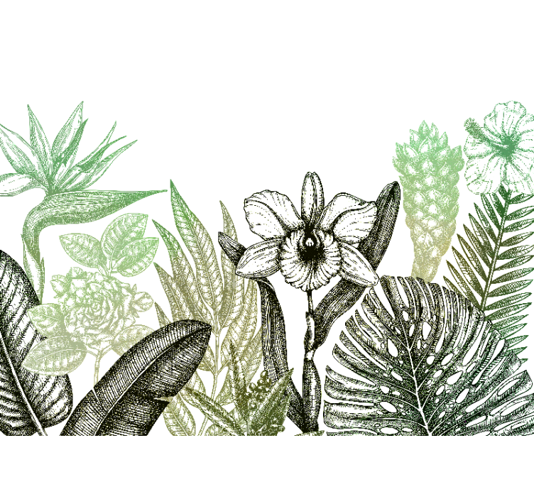 Flower mural botanical floral design - TenStickers