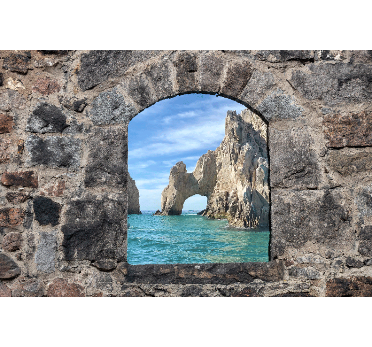Mediterranean stones beautiful ocean wall mural - TenStickers