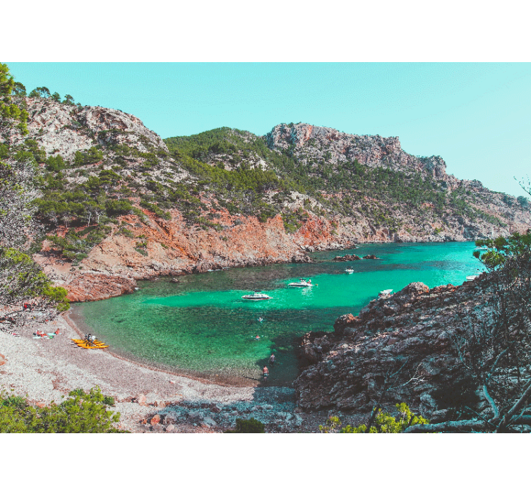 Cove seaside view landscape mural wallpaper - TenStickers