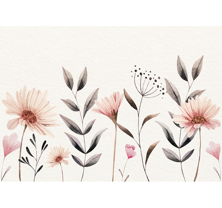 Delicate beige arrangement flower mural - TenStickers