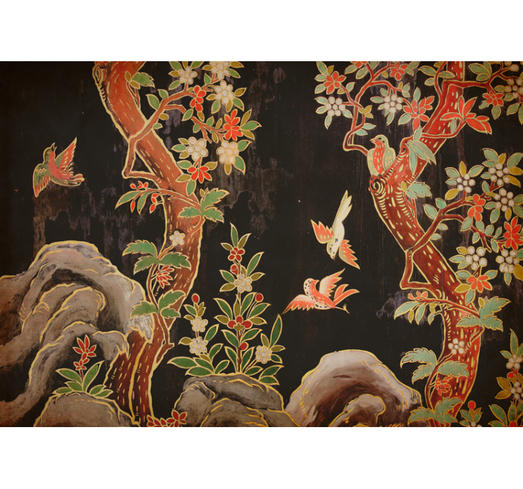 Pretty Birds in Branches wall mural - TenStickers