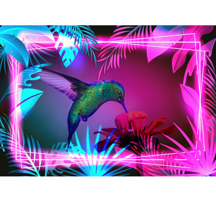 Kolibri Birds Neon wall mural - TenStickers