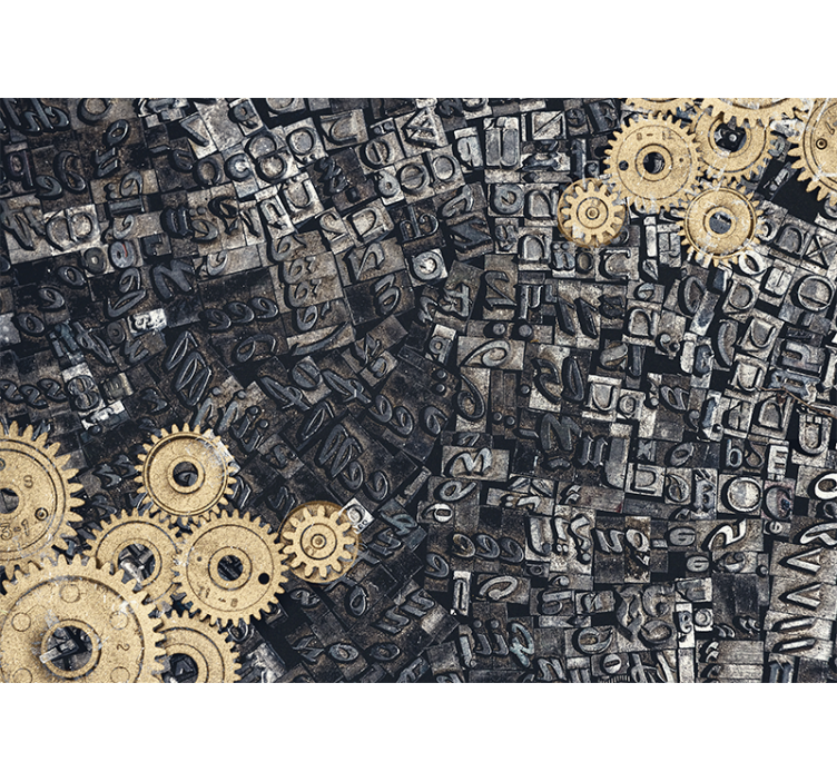 Texture wall mural mechanical gear patterns - TenStickers