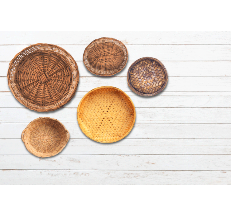 Wall mural woven basket designs - TenStickers