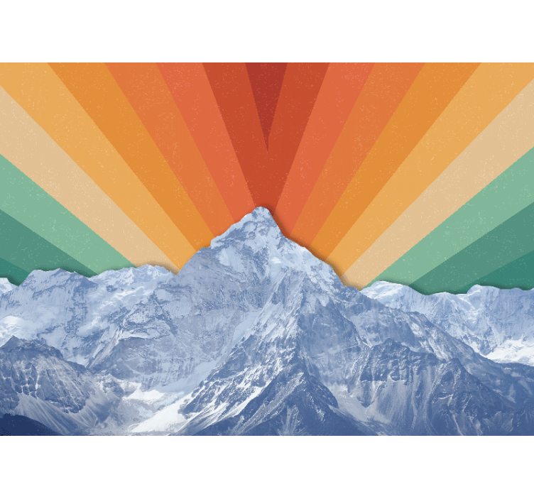 Mountains with "Boho" colors Mountain mural - TenStickers