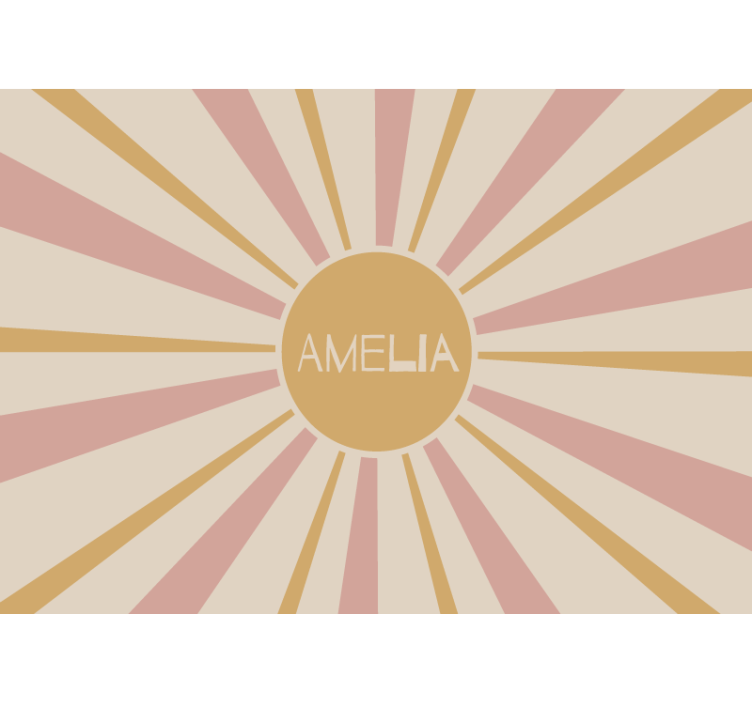 Mural quote sunburst personalized name - TenStickers