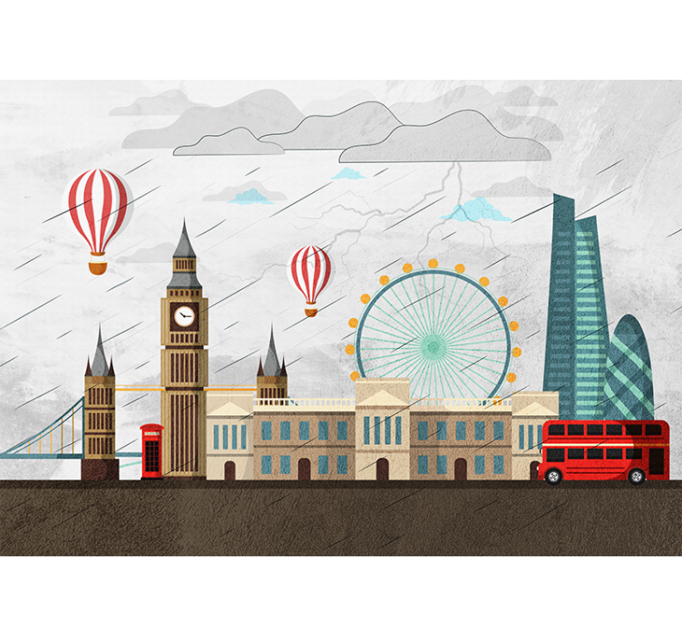 London wall mural london skyline adventure - TenStickers