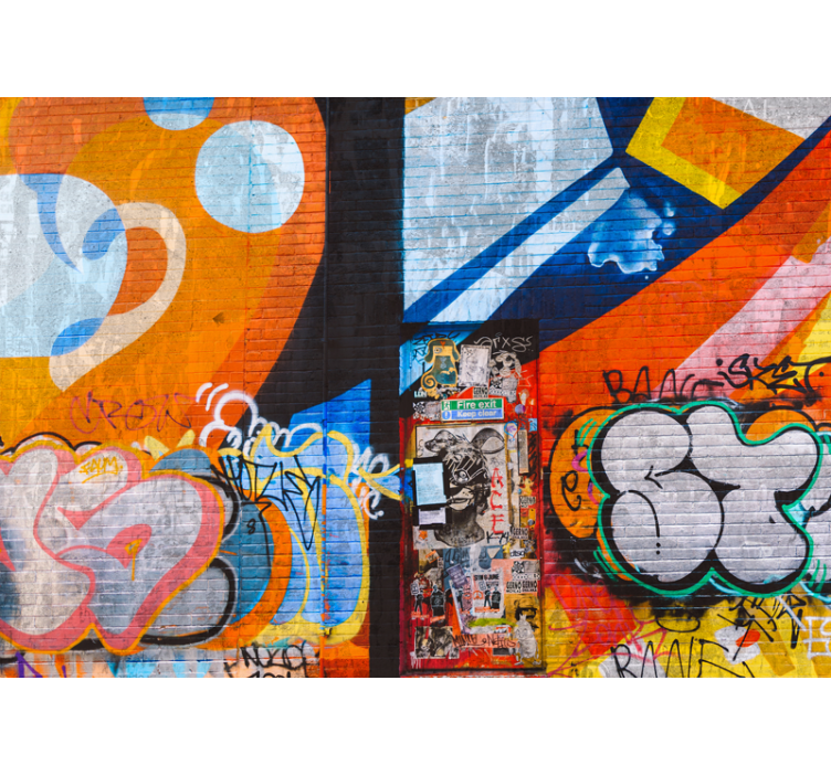 Graffiti wall mural vibrant urban tags - TenStickers