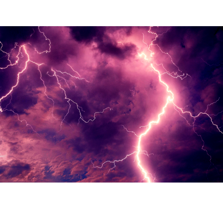 Lightning  night sky Wall Mural - TenStickers