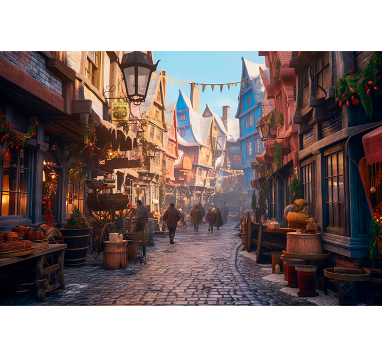 Magicians city fantasy wall mural - TenStickers