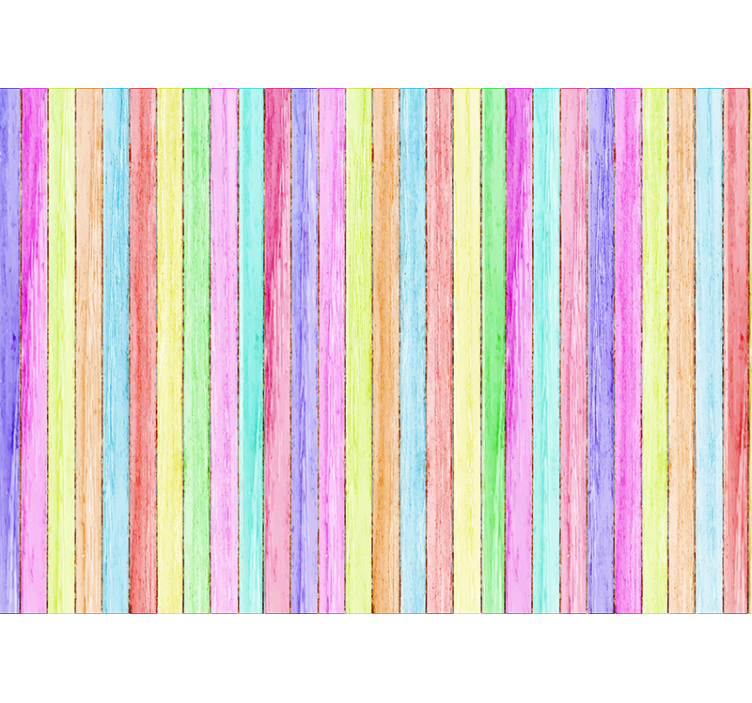 Color wood planks wall mural  - TenStickers