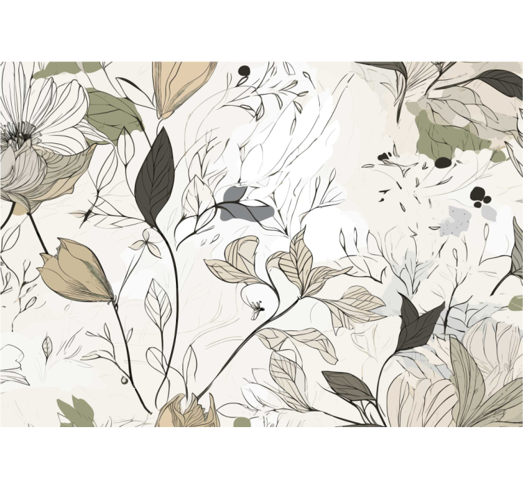 Draw flowers Bathroom Mural - TenStickers