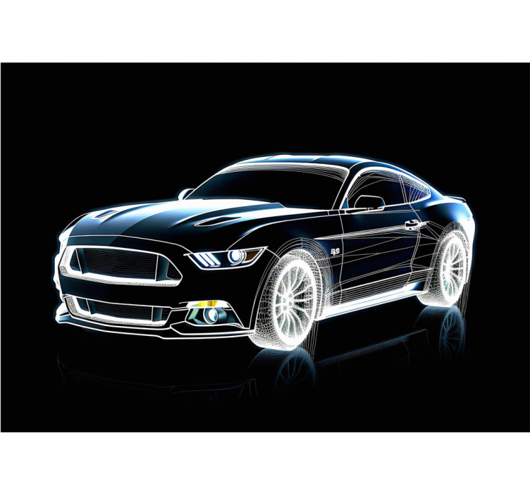Hologram sport car Teenage wall mural - TenStickers