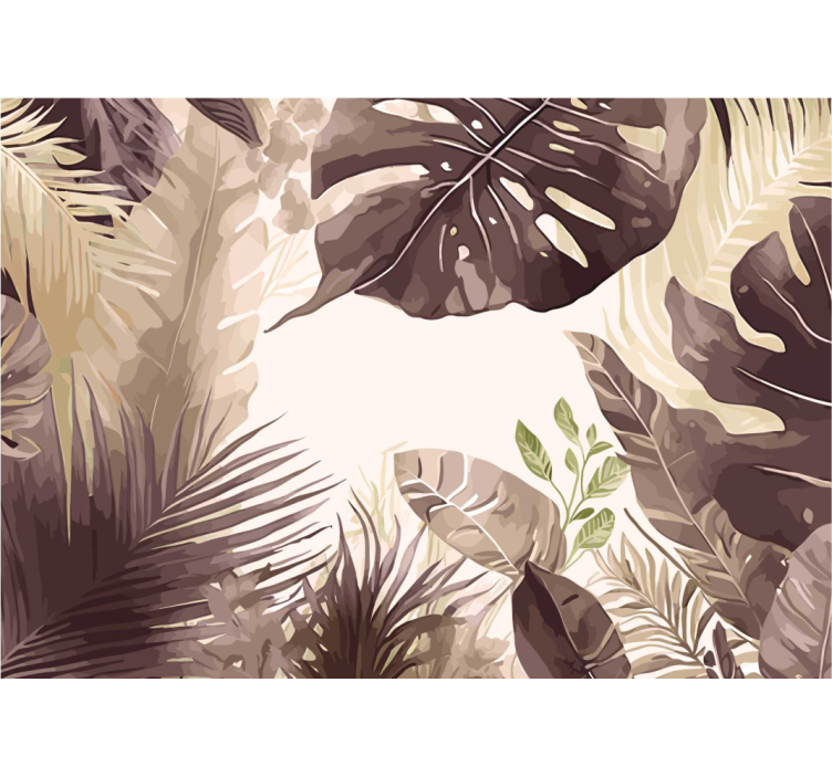 Tropical plants Bathroom Mural - TenStickers