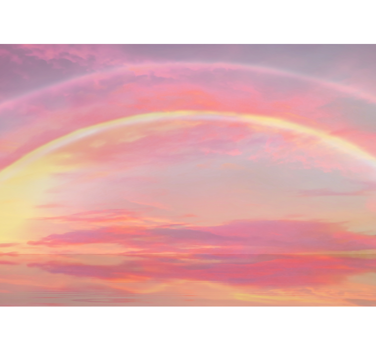 Pink sky with rainbow Kids wall mural - TenStickers