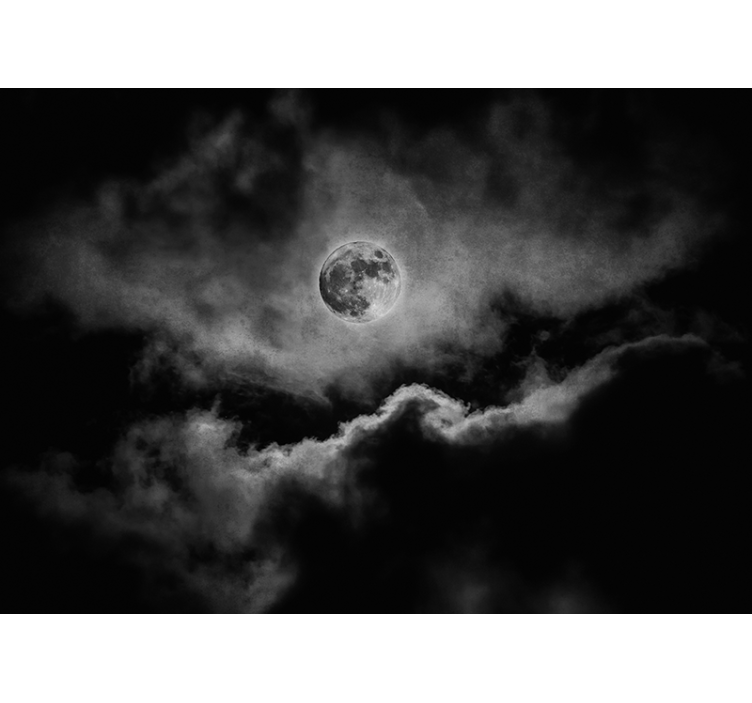 Moon and clouds Marriage wall wallpaper - TenStickers