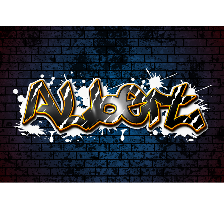 Brick wall with name Teenage wall mural - TenStickers