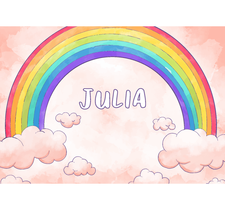 Cloudy rainbow with name Kids wall murals - TenStickers