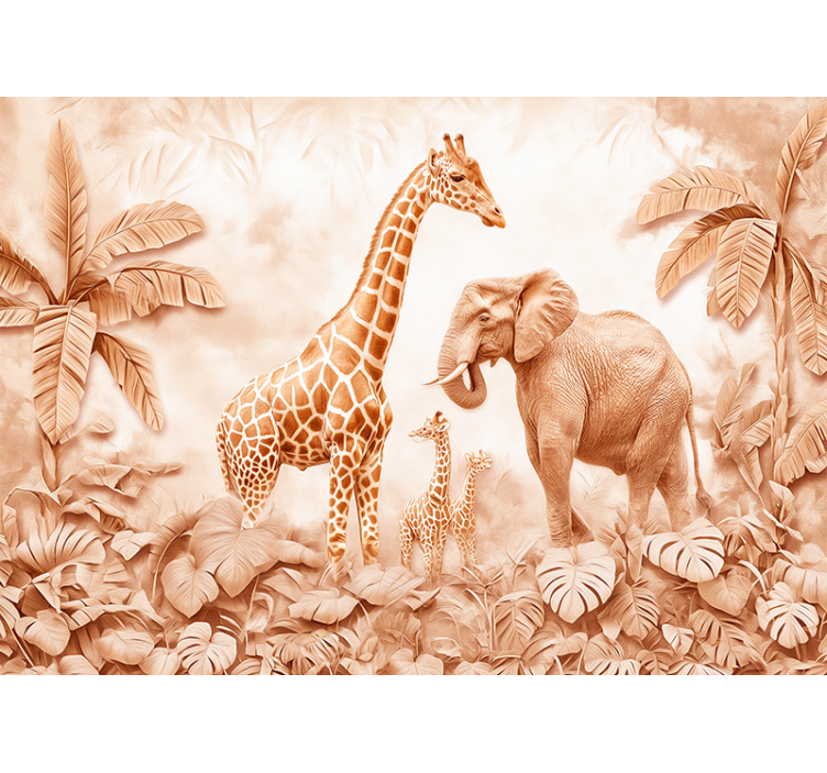 Abstract savannah terracotta wall mural - TenStickers