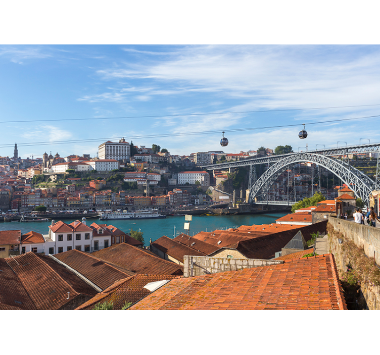 Porto Riverside View city wall mural - TenStickers