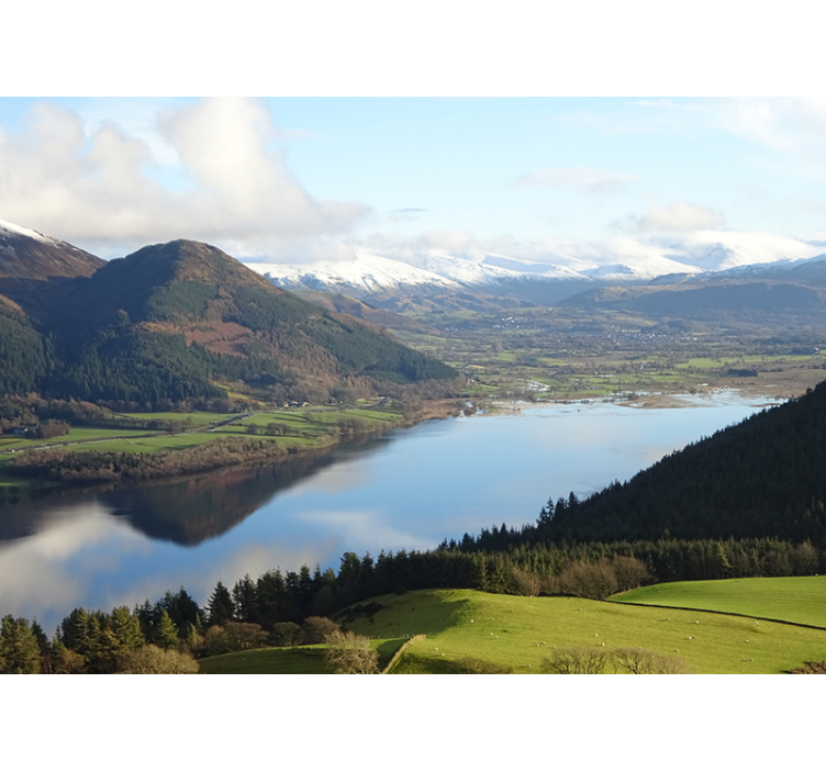 Lake wall mural serene lake view - TenStickers