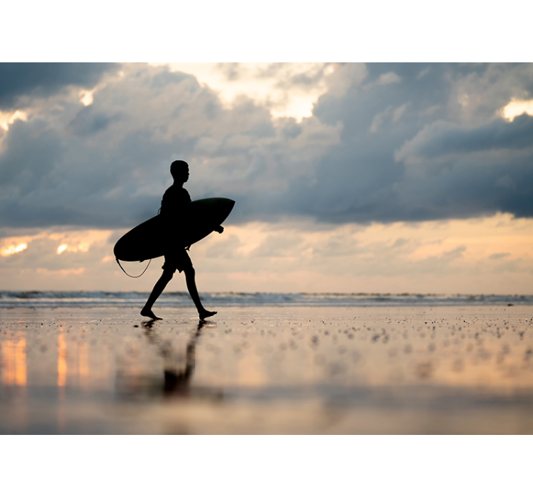 Surfer Silhouette sea wall mural - TenStickers