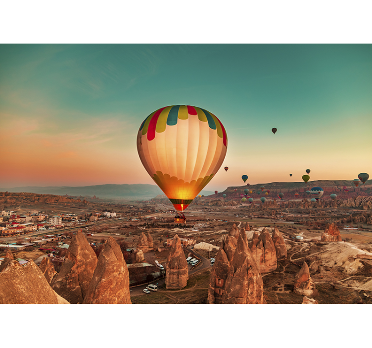 Hot Air Balloon Desert Wall Mural - TenStickers