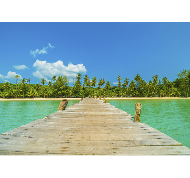 Tropical View sea wall mural - TenStickers