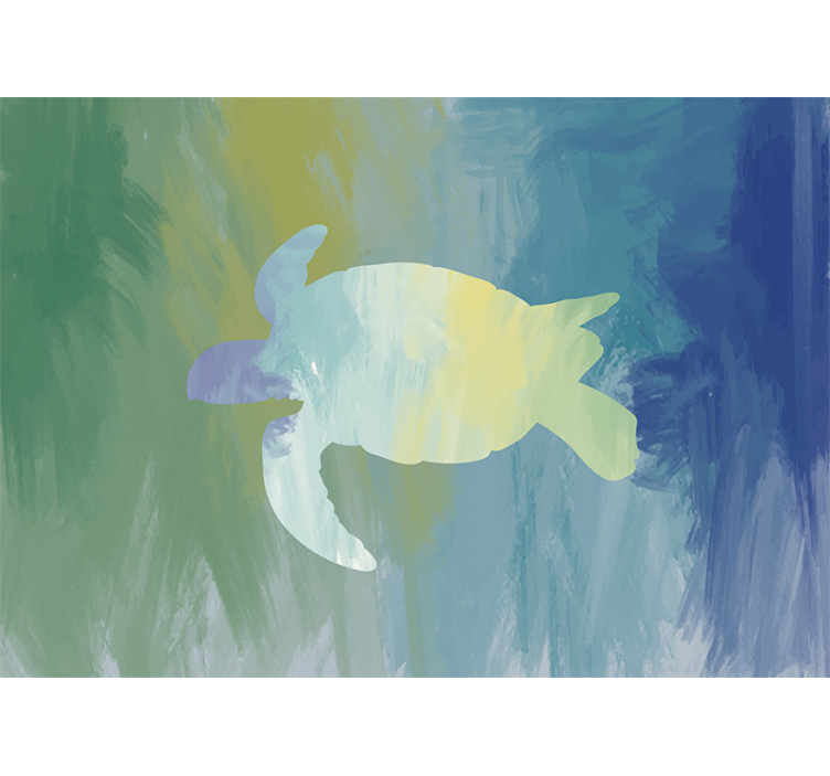 Abstract Turtle Silhouette animal wall mural - TenStickers