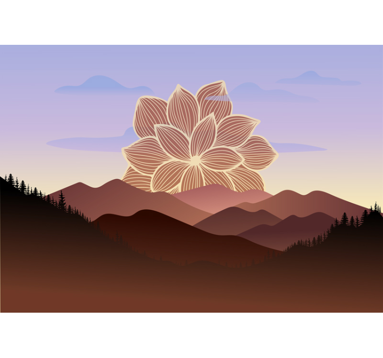 Mural for living room lotus flower design - TenStickers