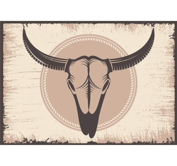 Mural for living room buffalo skull art - TenStickers