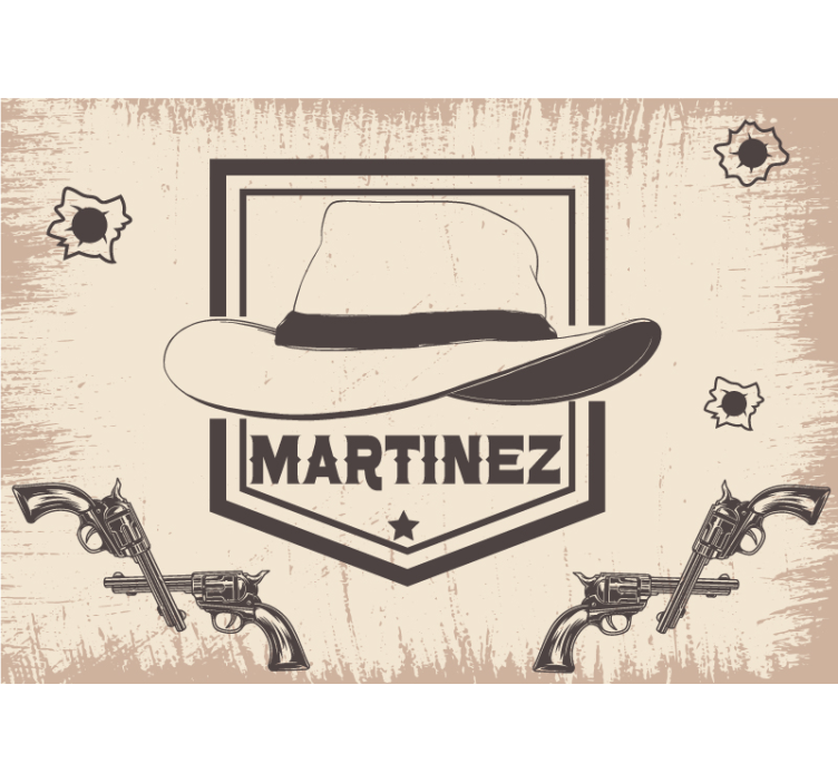 Teenage wall mural customizable cowboy design - TenStickers