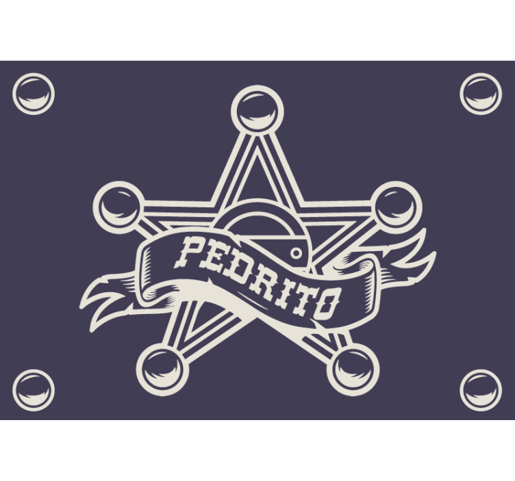 Children wall mural custom sheriff badge - TenStickers