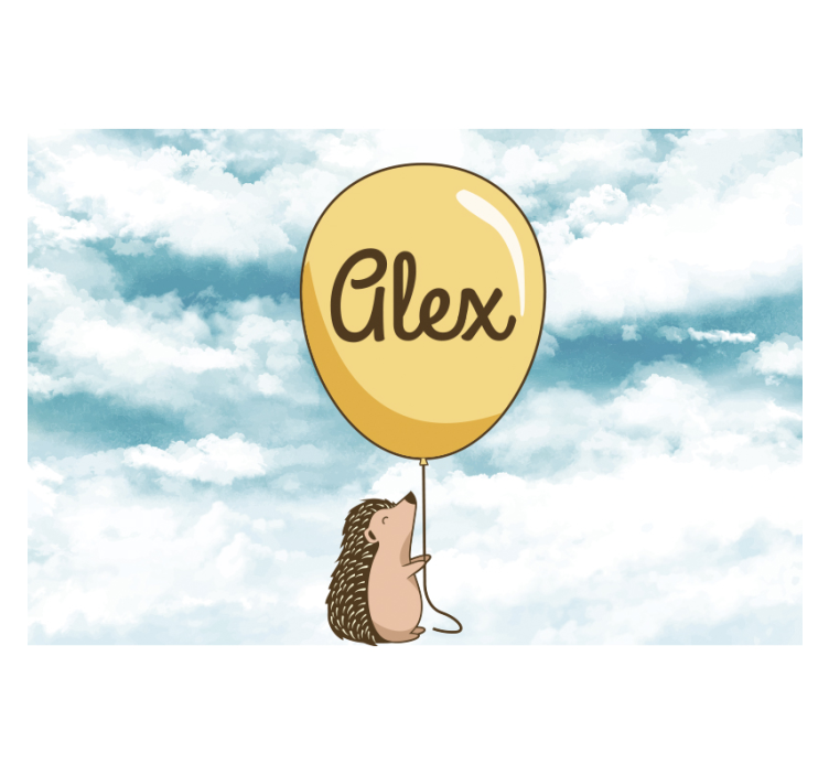 Love wall mural hedgehog balloon happiness - TenStickers