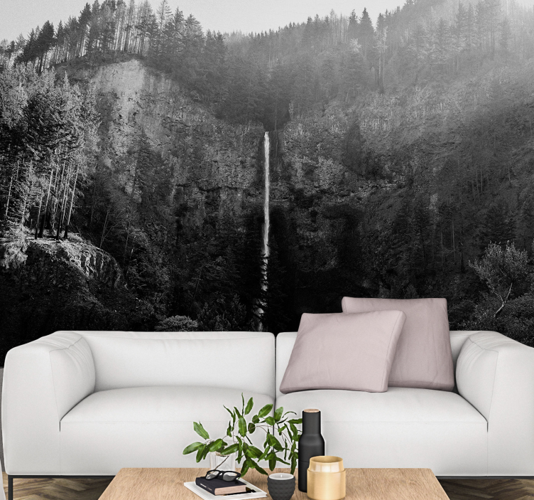 Waterfall mural cascading waterfall serenity - TenStickers