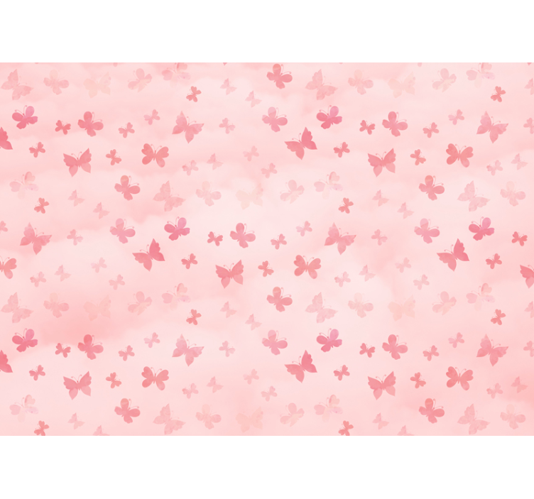 Flower mural butterfly pink blossoms - TenStickers