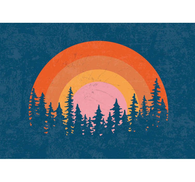 Vintage Sun rise up - tree mural - TenStickers