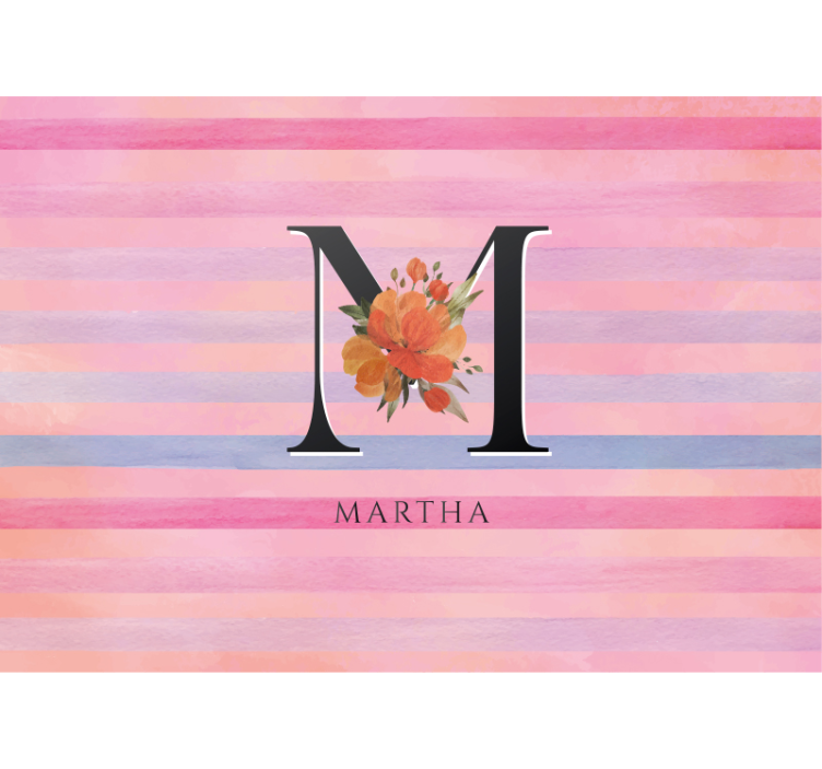 Stylish Floral Initial flower mural - TenStickers