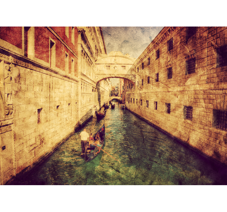 Venetian Canal Scene city wall mural - TenStickers