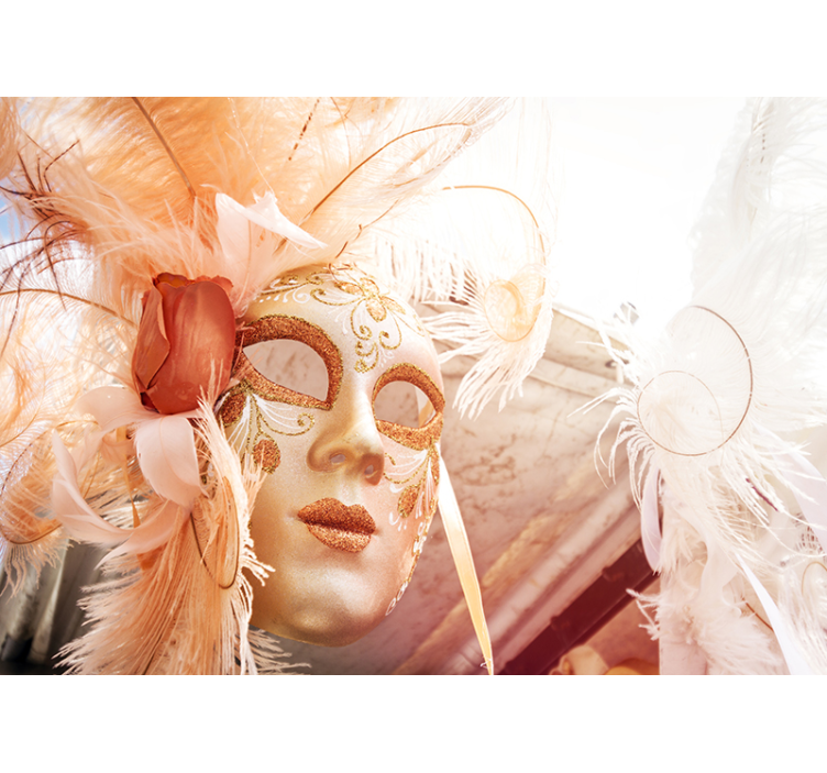 Love wall mural elegant carnival mask - TenStickers