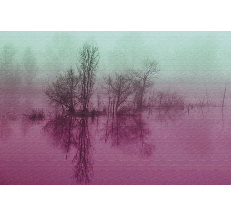 Misty Reflection Landscape nature wall mural - TenStickers