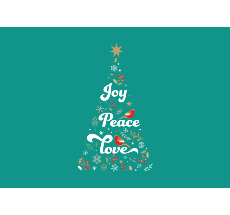 joy love peace Christmas wall mural - TenStickers